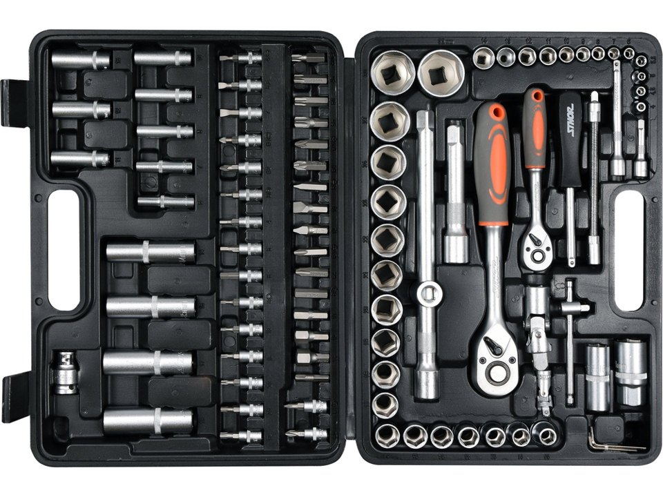 58687 Sthor Set of heads of STHOR end, vikrutkovy nozzles to a quad. 1/2 ", with tools, 94 pcs.