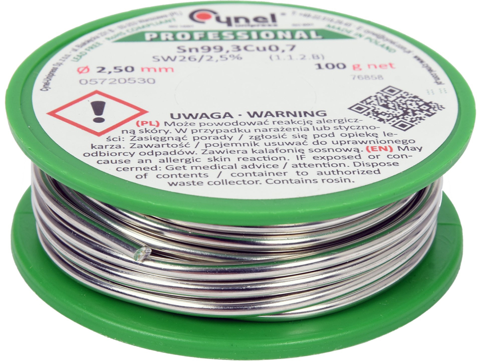 76858 Toya 2.5 mm 100 g Lead-Free Solder