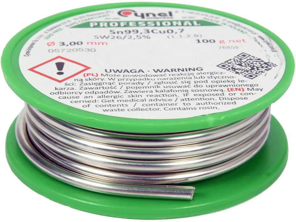 76859 Toya 3 mm 100 g Lead-Free Solder