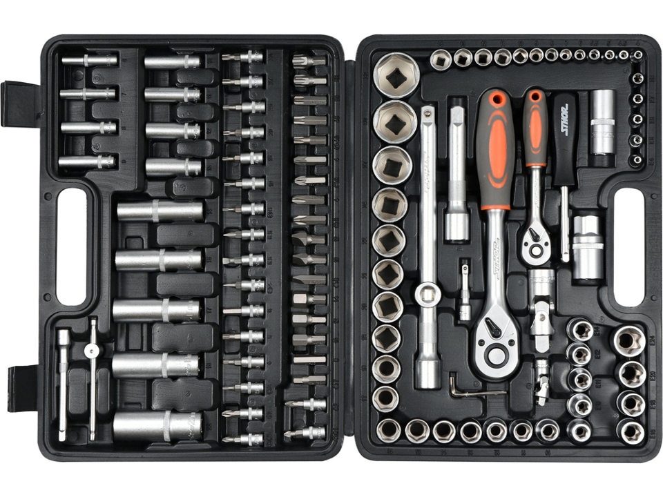 58685 Sthor Set of heads of STHOR end, vikrutkovy nozzles to a quad. 1/2 ", with tools, 108 pcs.