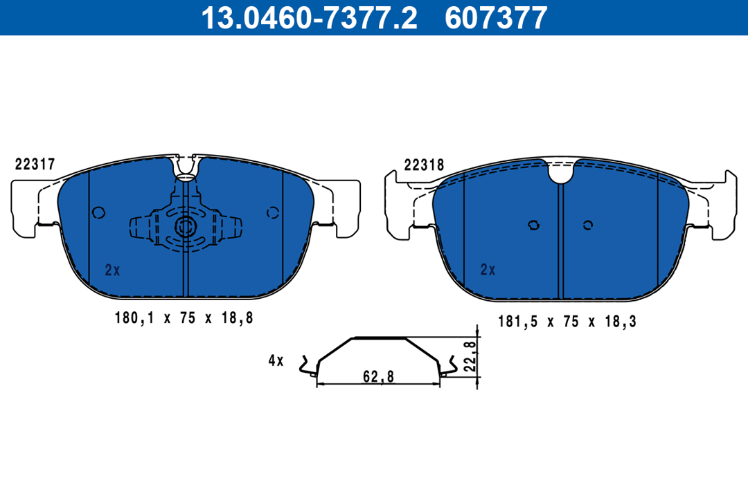 Brake pad Volvo C40: 13046073772 Ate Brake Pad Set, disc brake