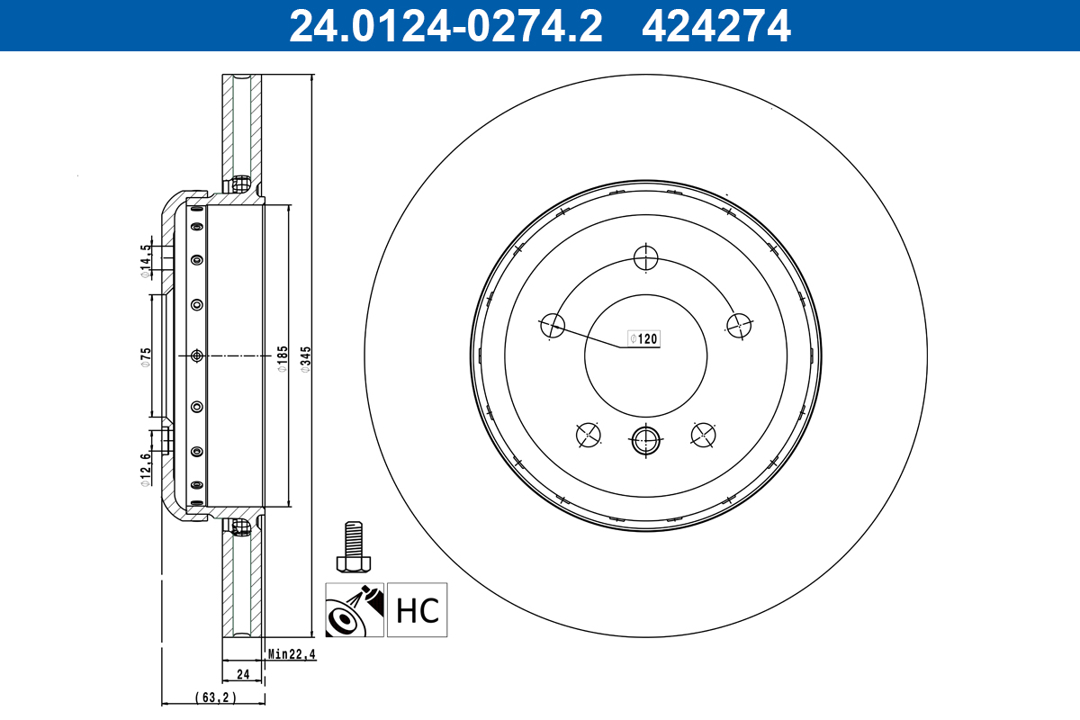 24012402742 Ate Brake disk