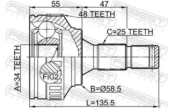Febest 2510-M59A48 Joint Kit, drive shaft 2510M59A48 2510M59A48 Febest Joint Kit, drive shaft