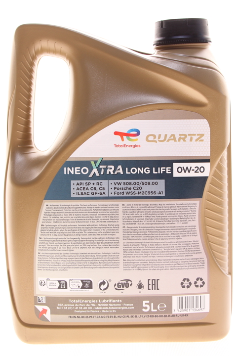 Engine oil Total QUARTZ INEO XTRA FIRST 0W-20, 5L Total 0W20QINEOXTRAF5L