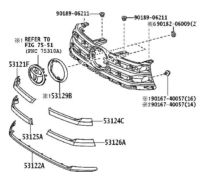 53111YP210 Toyota Grille radiator