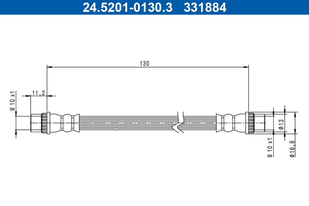 Flexible brake hose Renault Talisman: 24520101303 Ate Brake Hose
