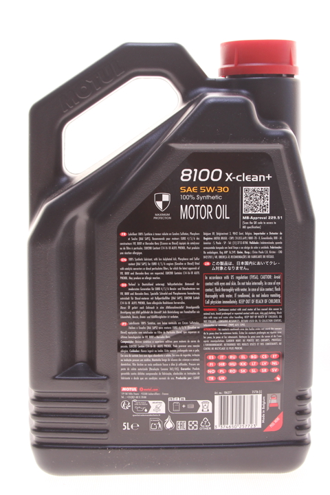 Engine oil Motul 8100 X-CLEAN+ 5W-30, 5L Motul 5W308100XCLEANPLUS5L