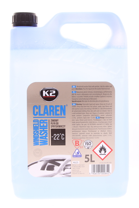 K625 K2 Windshield washer fluid K2 Claren, winter, -20°C, Green apple, 5l