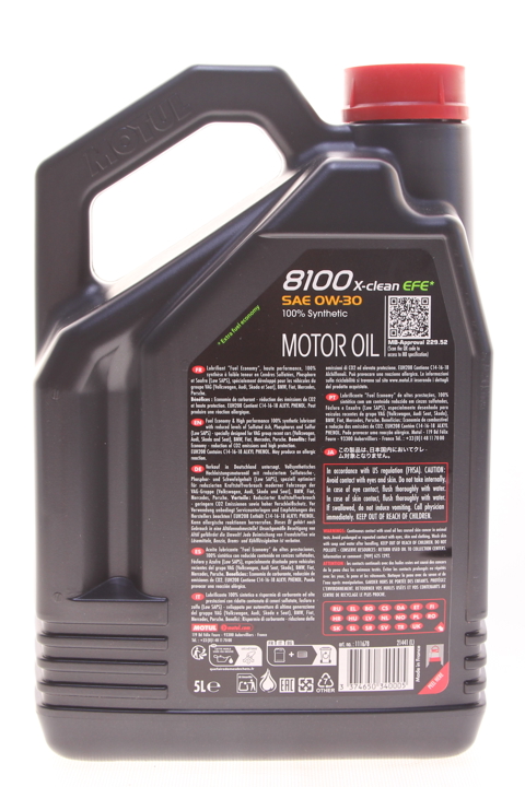Engine oil Motul 8100 X-CLEAN+ EFE 0W-30, 5L Motul 0W308100XCLEANPLUSEFE5L