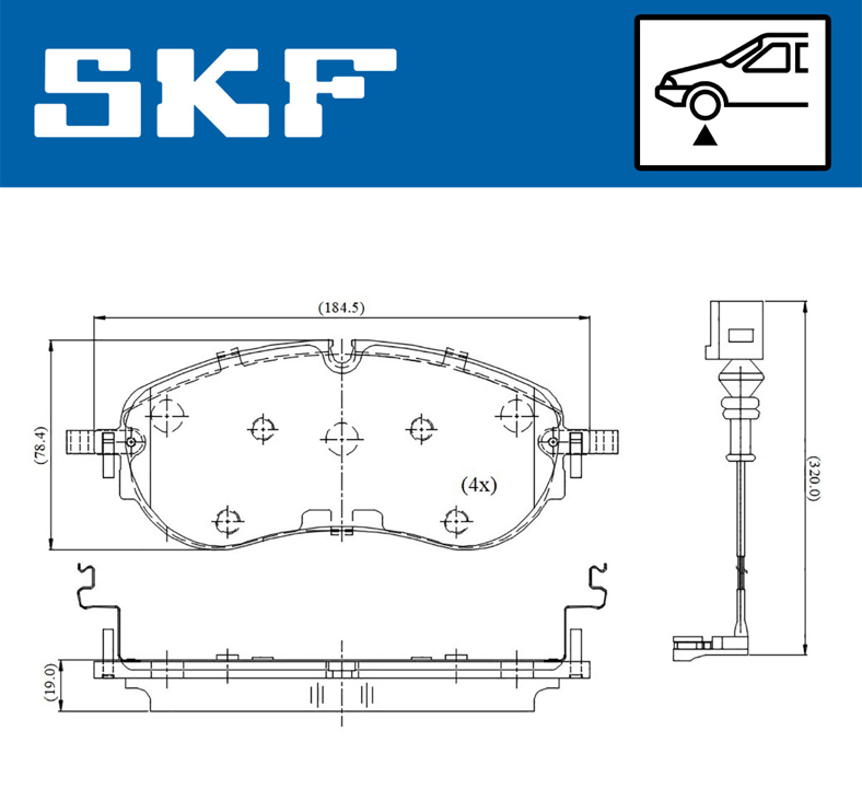 Brake pad Audi Q4: VKBP81421E SKF Brake Pad Set, disc brake