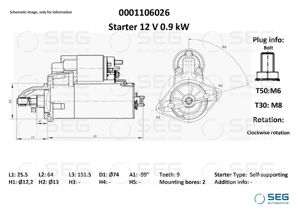 Engine alternator Audi A5: 0125811176 SEG Automotive Alternator