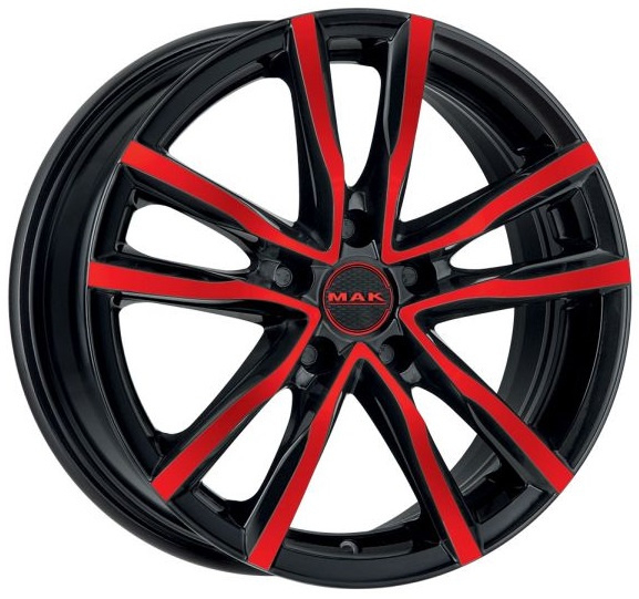 F8080MIBR45GG3 MAK Light Alloy Wheel MAK Wheels MILANO 8x18 5x108 ET45 DIA72 BLACK AND RED