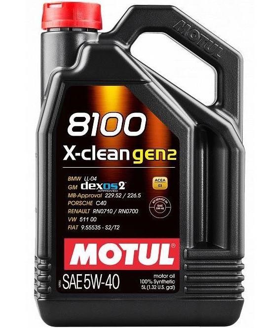 5W408100XCLEANGEN25L Motul Engine oil Motul 8100 X-CLEAN GEN2 5W-40, 5L