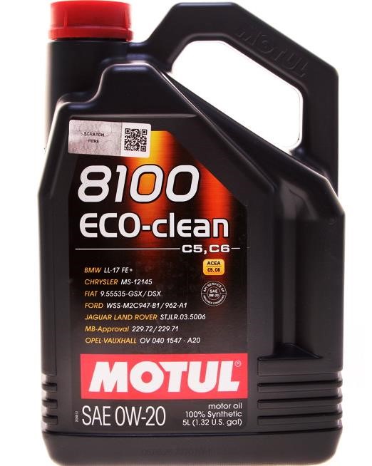 0W208100ECOCLEAN5L Motul Engine oil Motul 8100 Eco-Clean 0W-20, 5L