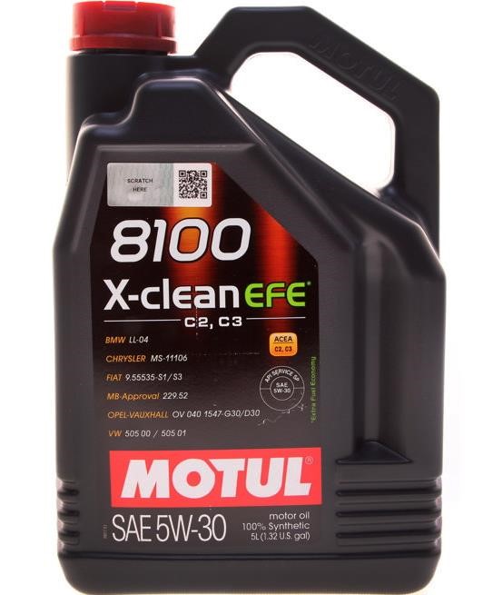 Engine oil Motul 8100 X-CLEAN EFE 5W-30, 5L Motul 5W308100XCLEANEFE5L