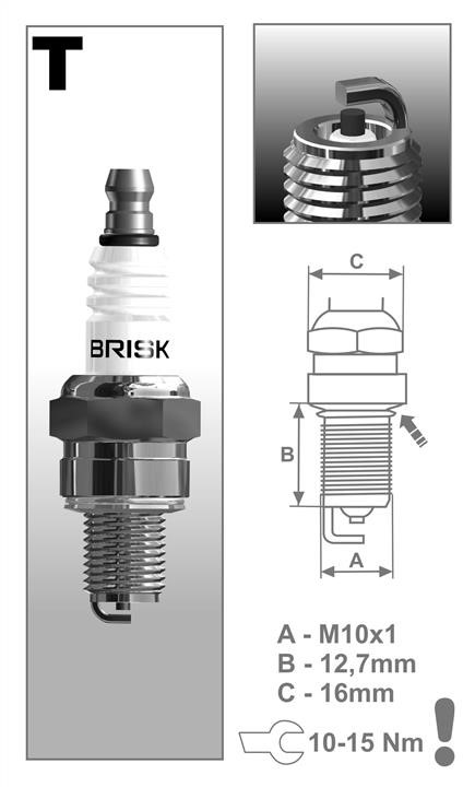 3140 Brisk Spark plug Brisk (3140) TR14C