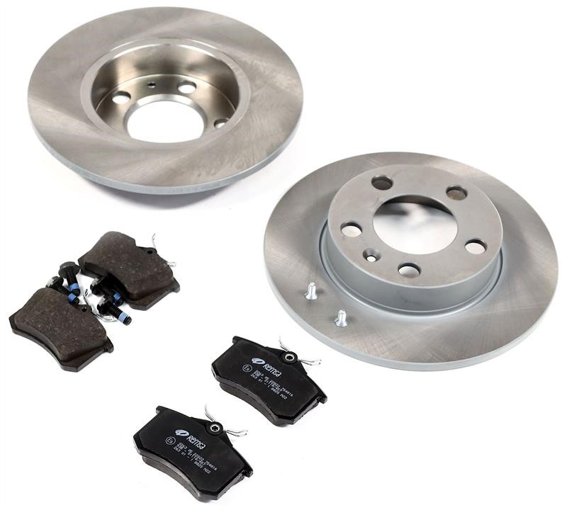 826301 Road house Brake discs with pads rear non-ventilated, set