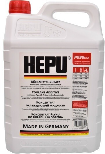 P999G12005 Hepu Antifreeze HEPU G12 red, concentrate, 5l
