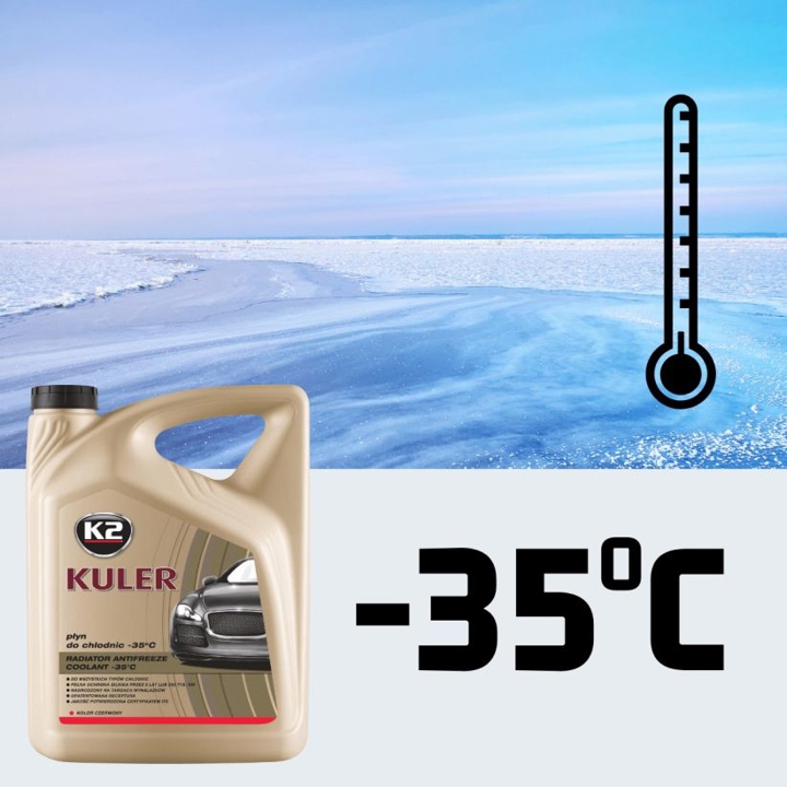 Antifreeze K2 Long Life G12+ red, ready to use -35, 1L K2 T201C