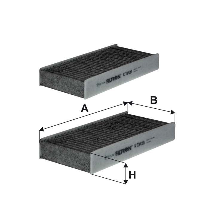 Cabin filter with activated carbon Filtron K 1342A-2X
