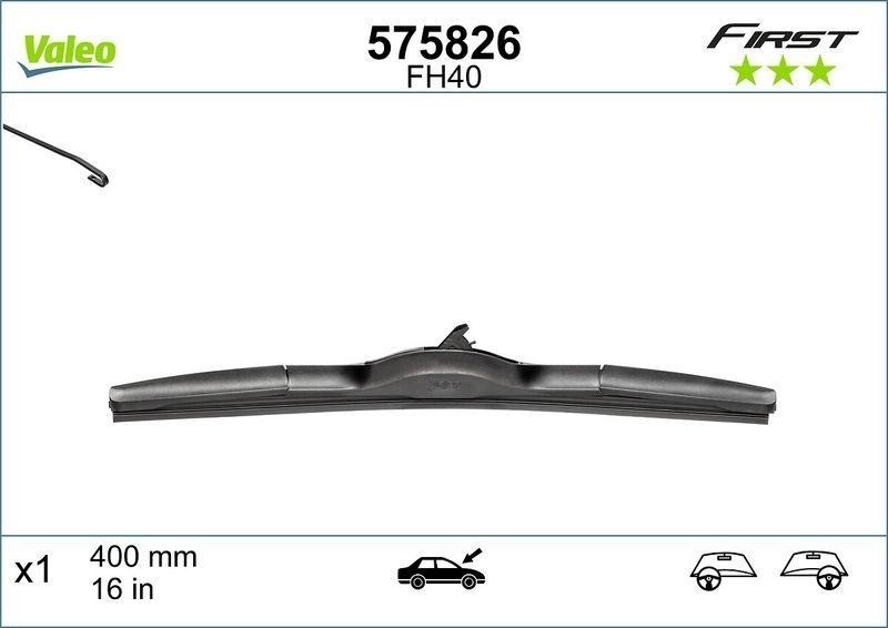 Hybrid wiper blade Valeo First Hybrid 400 mm (16") Valeo 575826