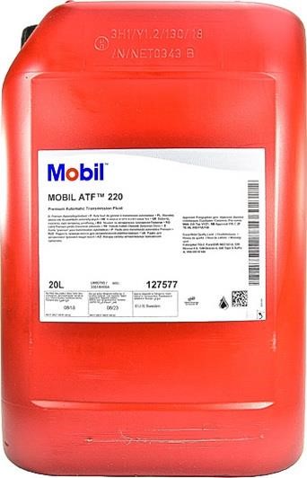 Gearbox fluid Mazda 3: 127577 Mobil Transmission oil Mobil ATF 220, 20L