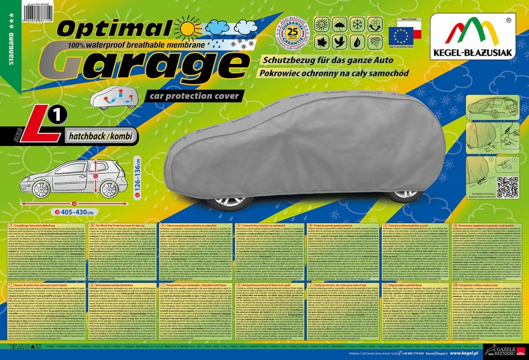 Kegel-Blazusiak Car cover Kegel-Blazusiak Optimal Garage, L1, Hatchback/Kombi – price [object Object] PLN