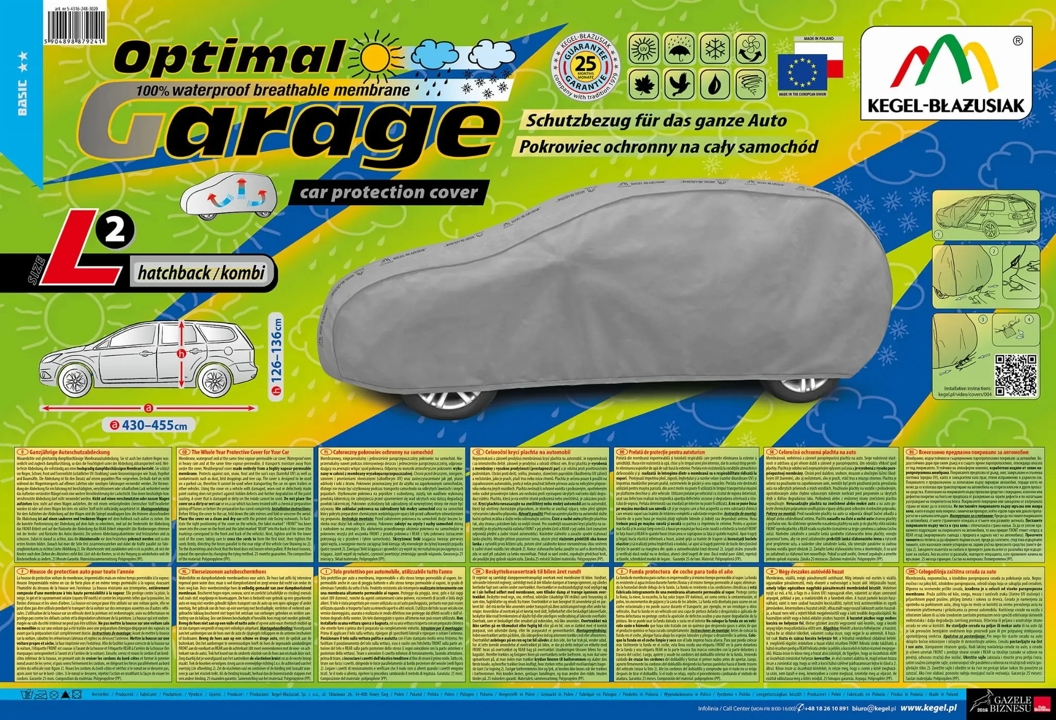 Kegel-Blazusiak Car cover Kegel-Blazusiak Optimal Garage, L2, Hatchback/Kombi – price [object Object] PLN