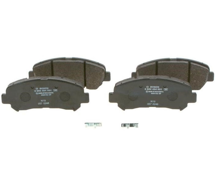 Brake pad kit Nissan Juke: 0986494501 Bosch Front disc brake pads, set