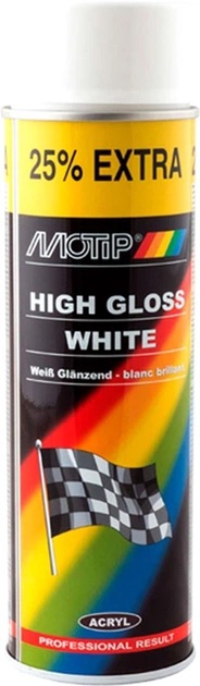 04004 Motip Motip White Glossy Acrylic Spray Paint 500 ml