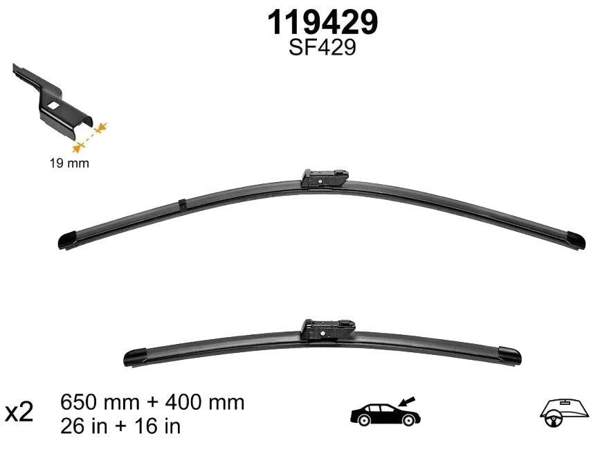 Wiper Blade Kit SWF VisioFlex OE 650/400 SWF 119429