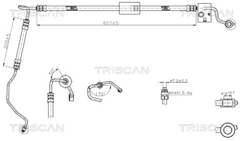 851643008 Triscan Hydraulic Hose, steering
