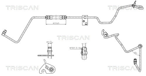 Triscan 8516 16043 Hydraulic Hose, steering 851616043 851616043 Triscan Hydraulic Hose, steering