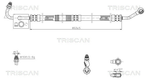 851611020 Triscan Hydraulic Hose, steering