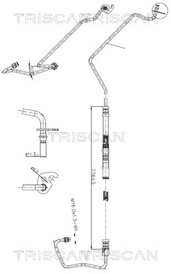 Triscan 8516 16018 Hydraulic Hose, steering 851616018 851616018 Triscan Hydraulic Hose, steering