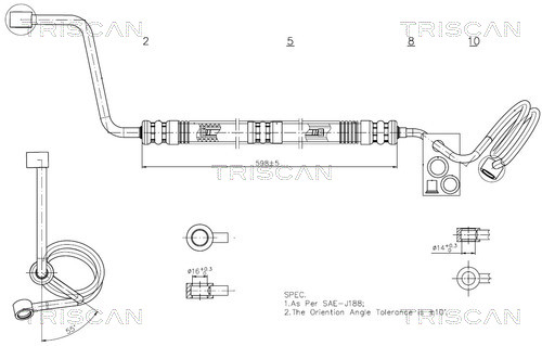 851629037 Triscan Hydraulic Hose, steering