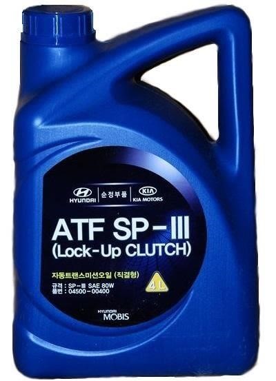 Hyundai/Kia 04500-00400 Transmission oil Hyundai/Kia ATF SP-III (Lock-Up CLUTCH) 80W, 4L 0450000400 0450000400 Hyundai/Kia Transmission oil Hyundai/Kia ATF SP-III (Lock-Up CLUTCH) 80W, 4L