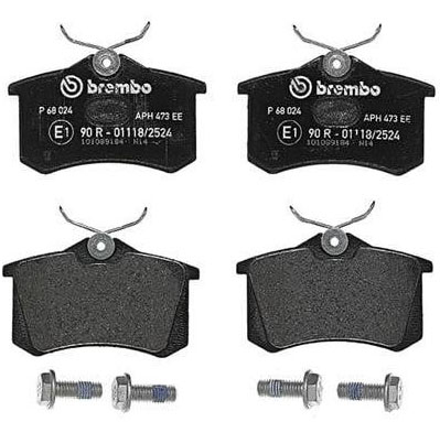 Brake pad Renault Wind: P68024 Brembo Rear brake pad set