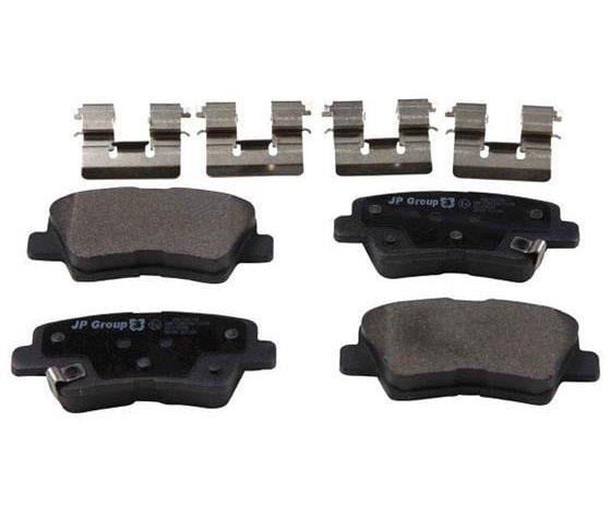 Disc brake pad set Ssangyong: 3563701110 Jp Group Rear brake pad set