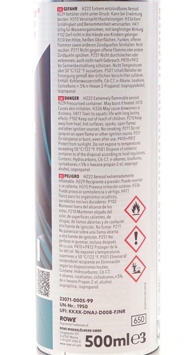 ROWE Hightec Brake Cleaner, 500 ml Rowe 23071-0005-99