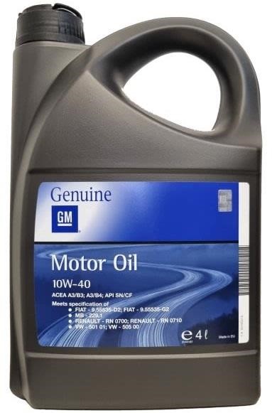 General Motors 93165215 Engine oil General Motors Semi Synthetic 10W-40, 4L 93165215 93165215 General Motors Engine oil General Motors Semi Synthetic 10W-40, 4L