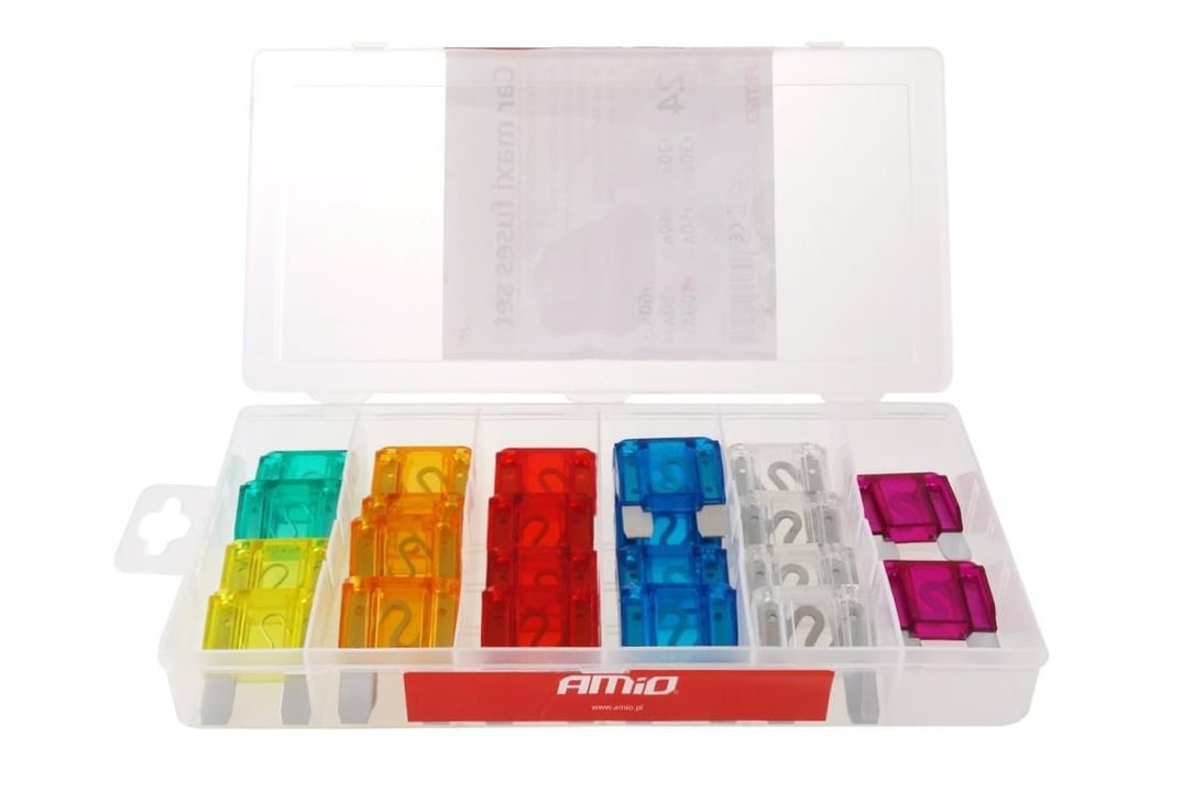 02323 AMiO AMiO MAXI Fuses, 24 pcs (20A, 30A, 40A, 50A, 60A, 80A, 100A)