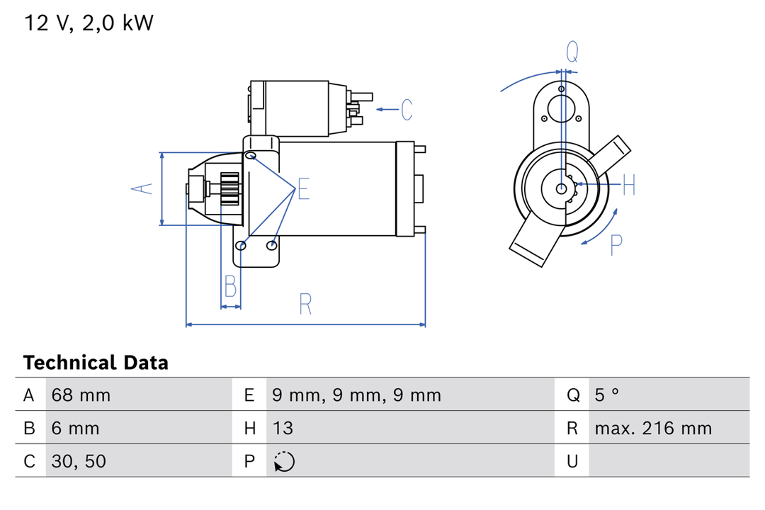 0986026320 Bosch Starter