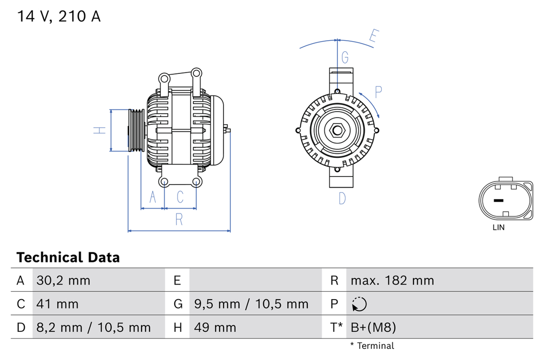 0986085380 Bosch Alternator