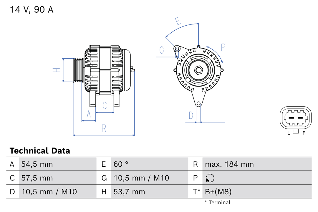 0986083810 Bosch Alternator