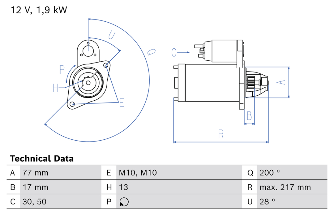 0986029220 Bosch Starter