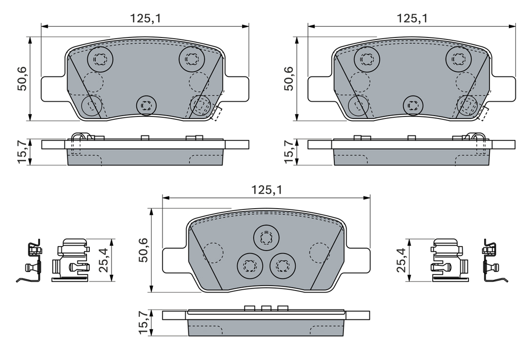 Brake pad Hyundai Santa Fe: 0986460297 Bosch Brake Pad Set, disc brake