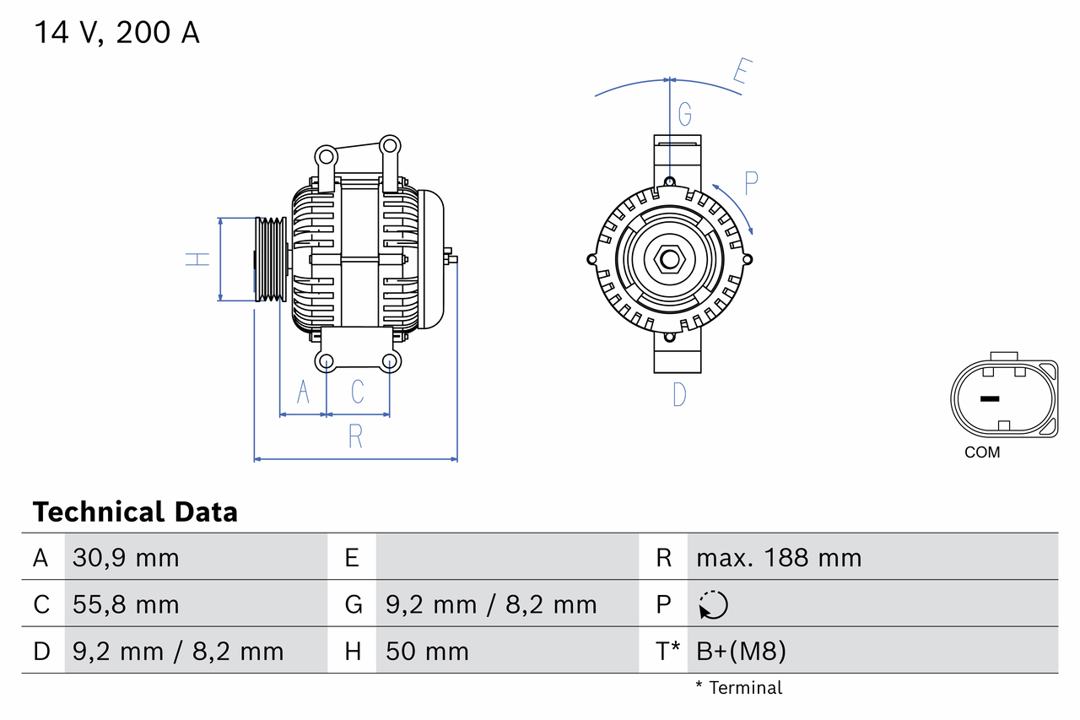 Engine alternator Mercedes Vito: 0986084980 Bosch Alternator
