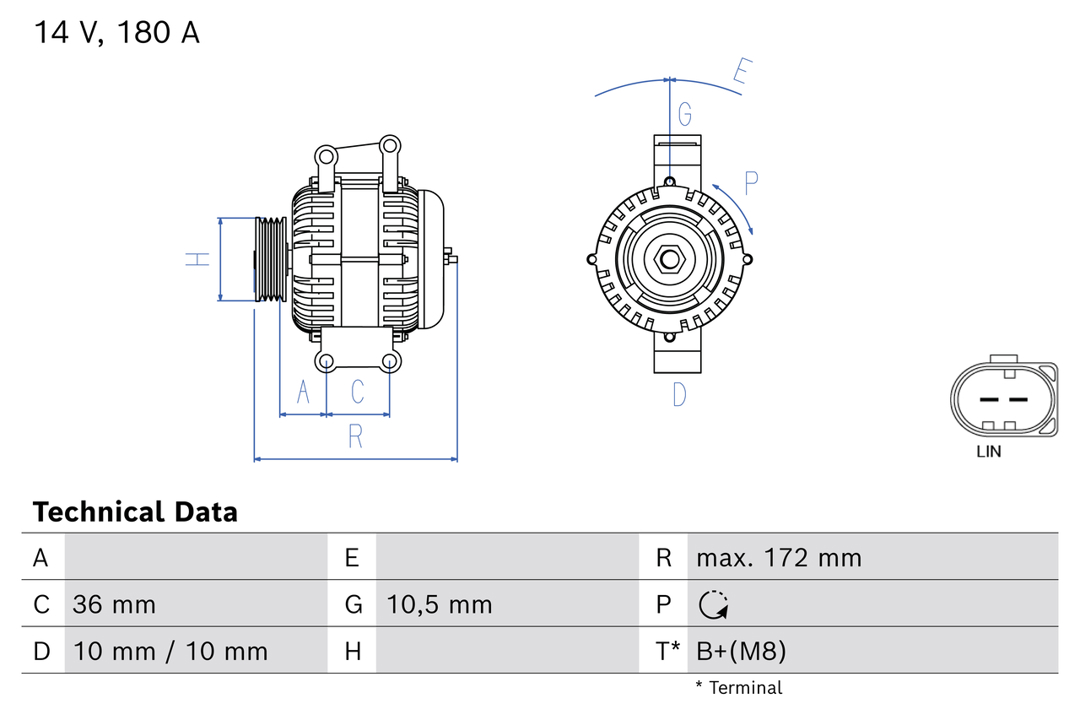 0986086030 Bosch Alternator