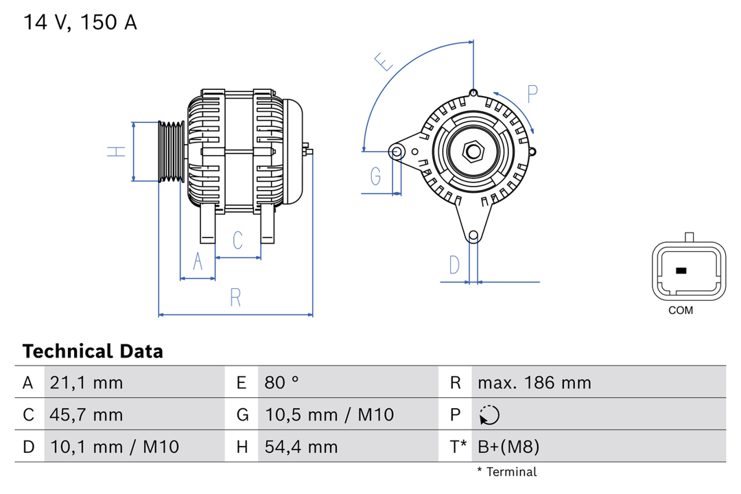 Alternator Peugeot Rifter: 0986084640 Bosch Alternator